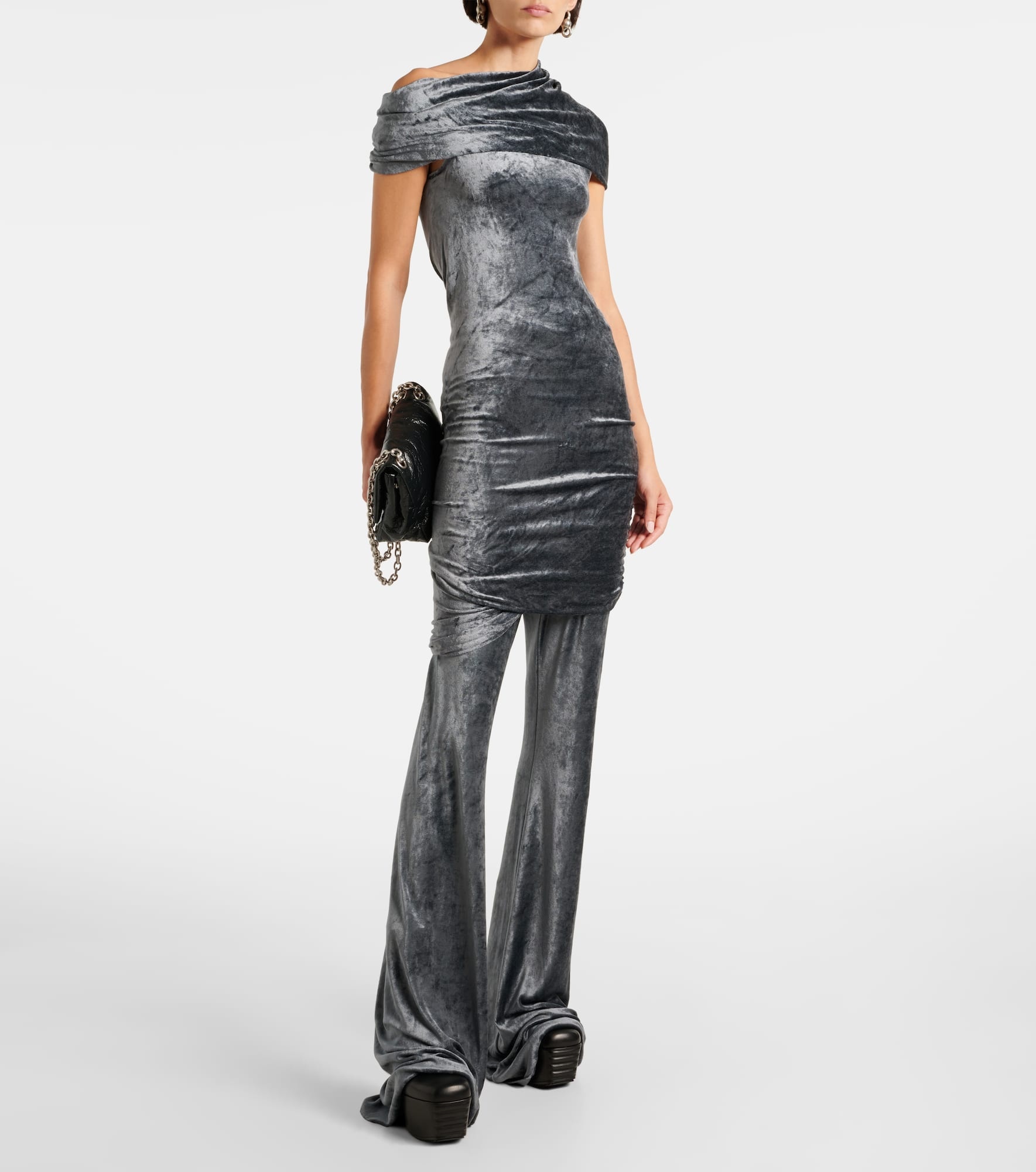 Lola draped velvet minidress - 2