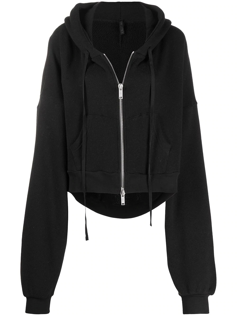 cropped zip-up hoodie - 1