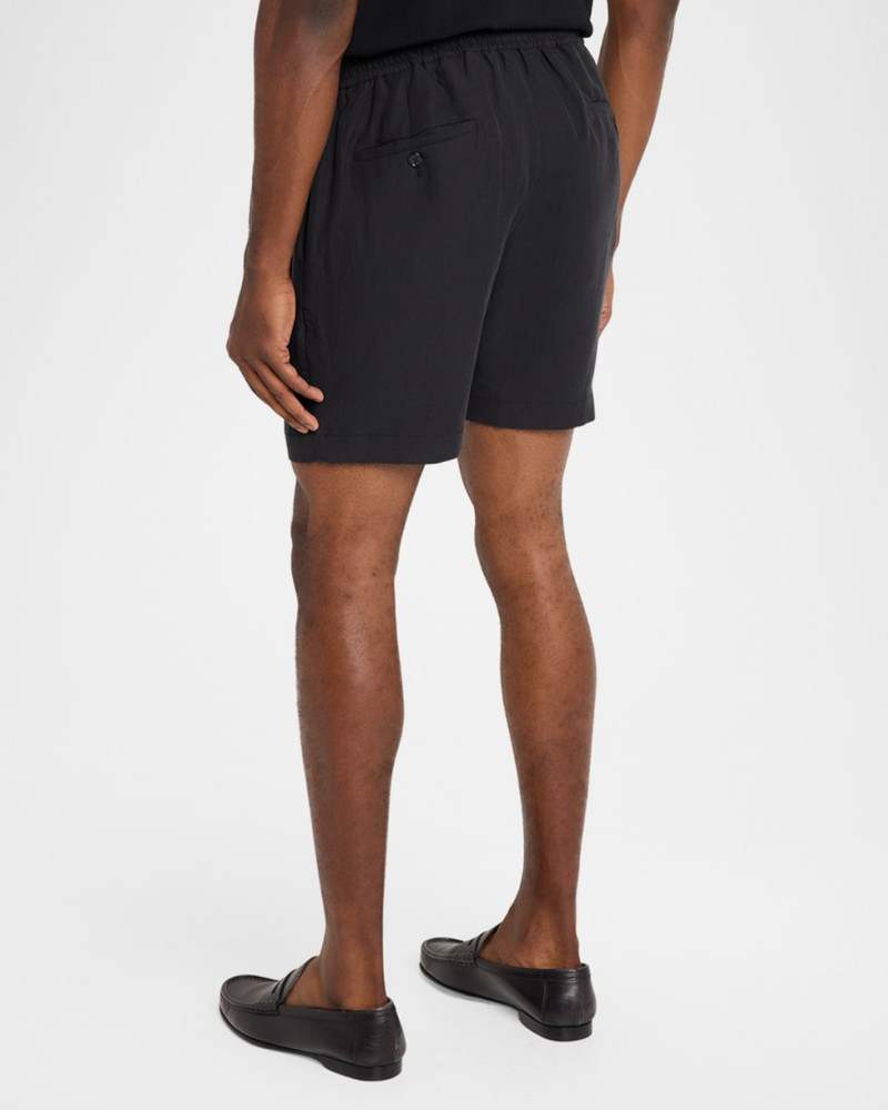Men's Silk and Linen Double-Pleated Drawstring Shorts 3