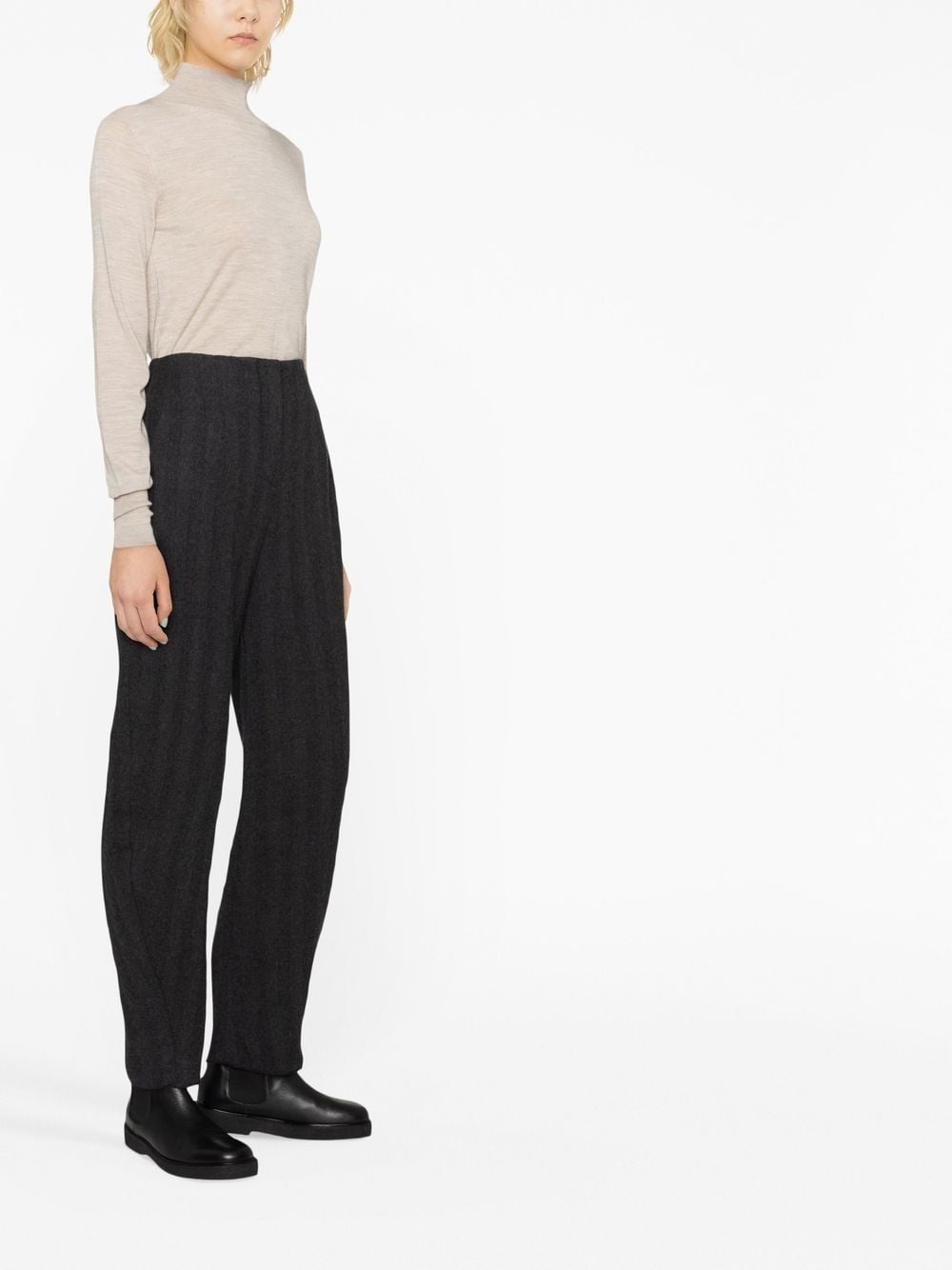 virgin wool knitted trousers - 3