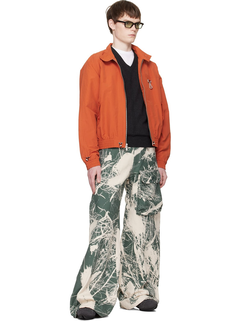 REESE COOPER® Khaki & Off-White Duck Canvas Patch Pocket Belted Cargo Pants outlook