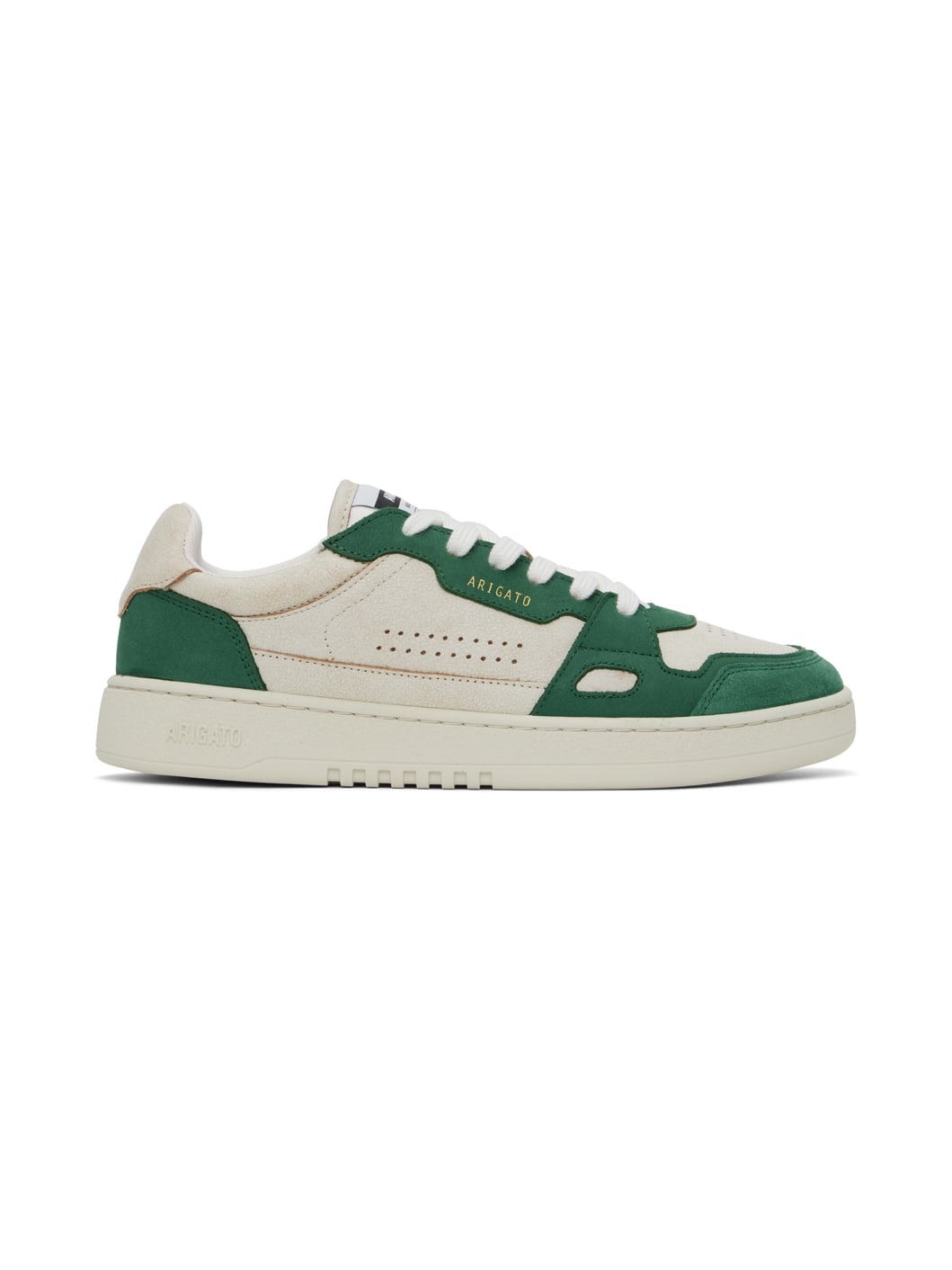 Beige & Green Dice Lo Sneakers - 1