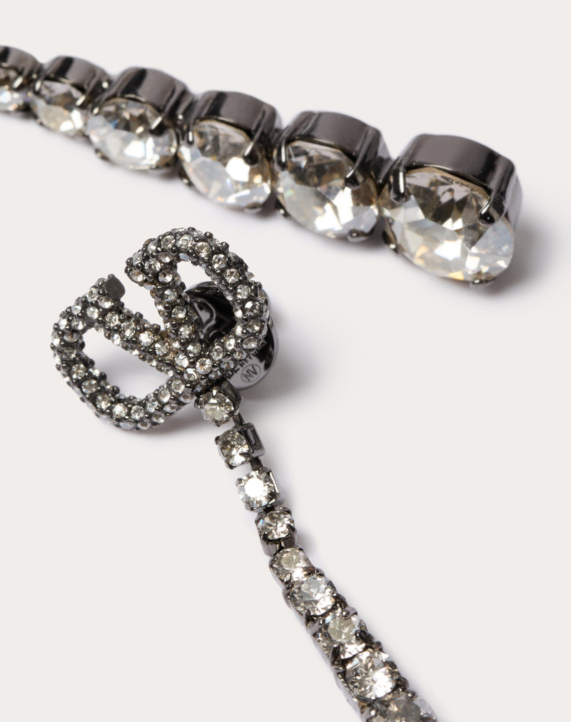 Valentino VLOGO SIGNATURE METAL AND SWAROVSKI® CRYSTAL EARRINGS outlook