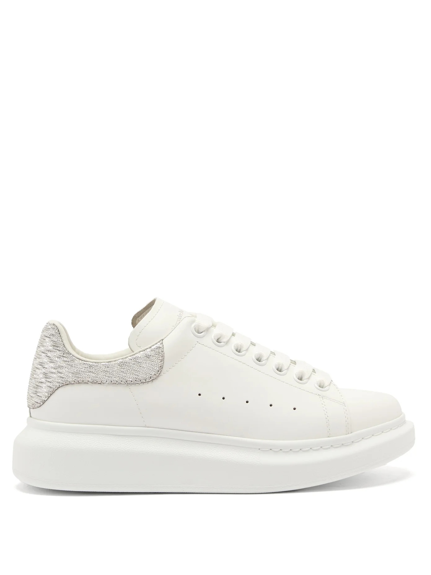 Oversized raised-sole leather trainers - 1