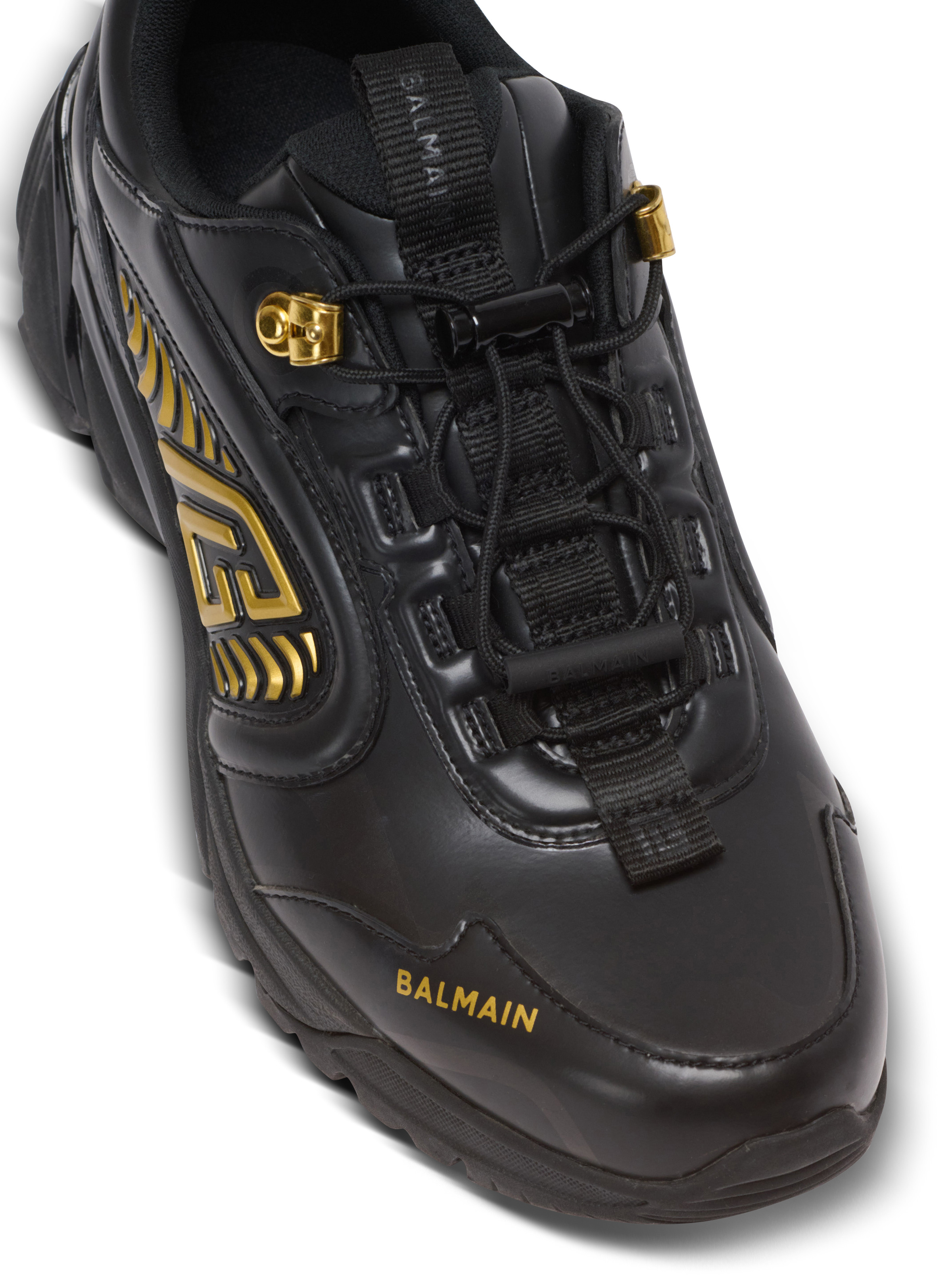 Cosmic Dust glazed leather trainers - 6
