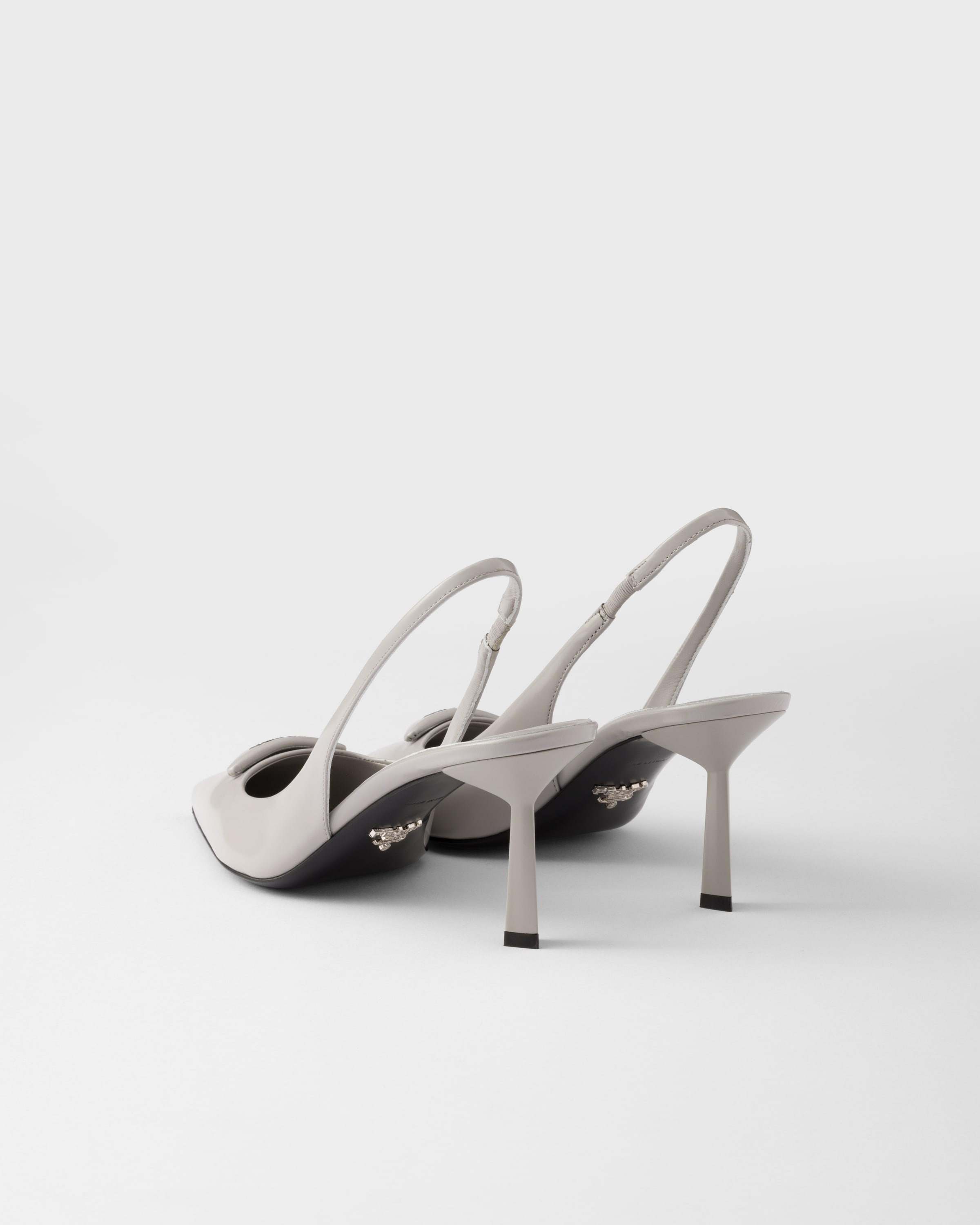 Brushed leather slingback pumps - 4