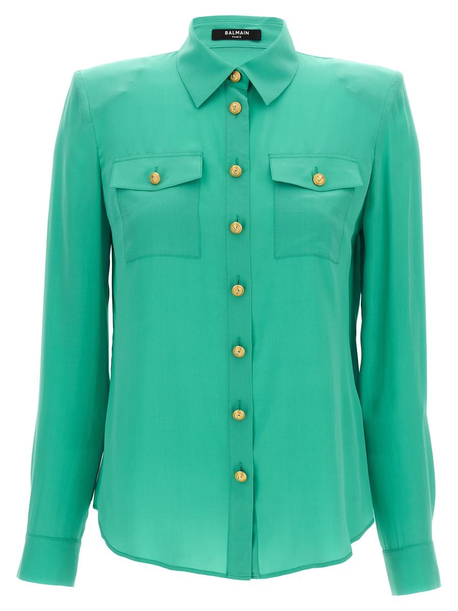 BALMAIN LOGO BUTTON SHIRT - 1