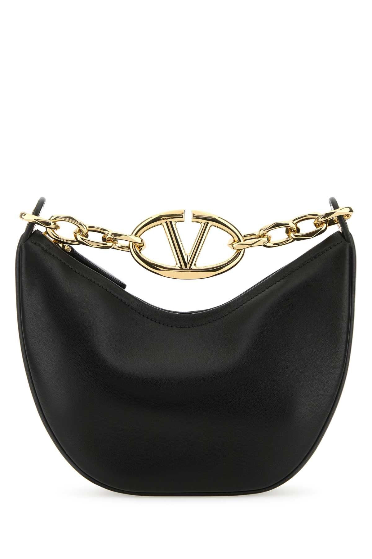 Valentino Garavani Women Black Leather Small Hobo Vlogo Moon Handbag - 1