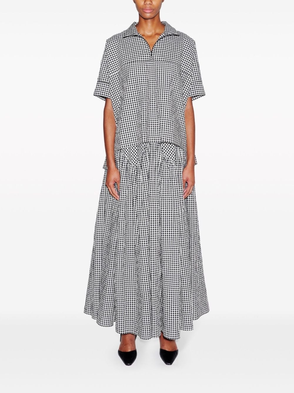 gingham quarter-zip shirt - 2