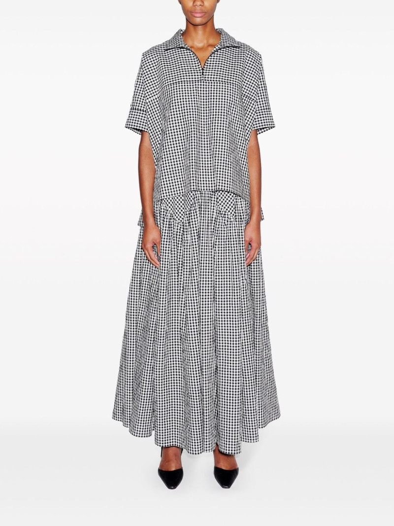 ROSETTA GETTY gingham quarter-zip shirt outlook