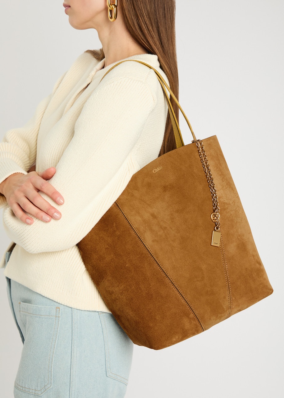 Chloe Spin Medium Suede Tote - 5