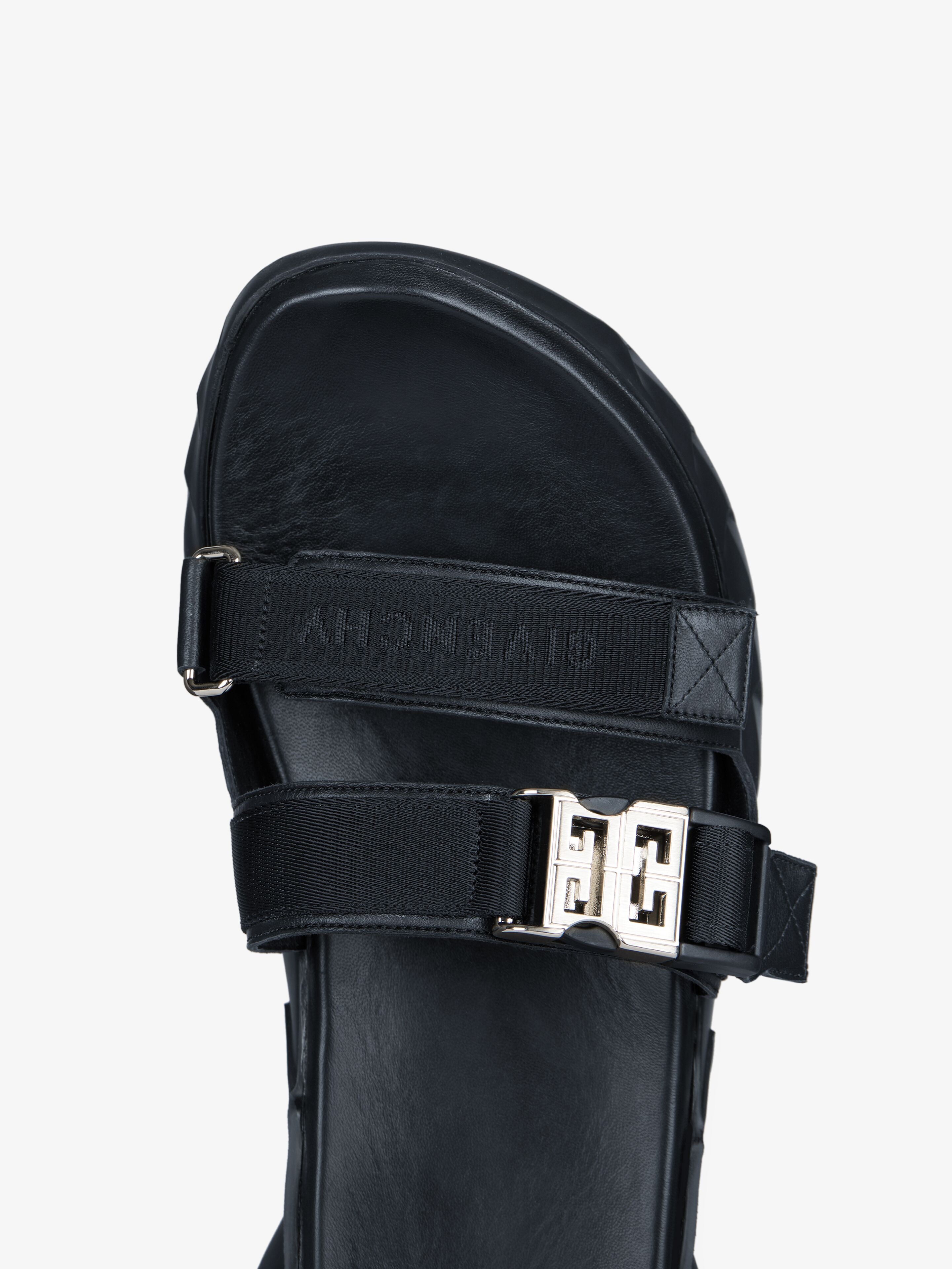 MARSHMALLOW SANDALS IN LEATHER AND CANVAS - 6