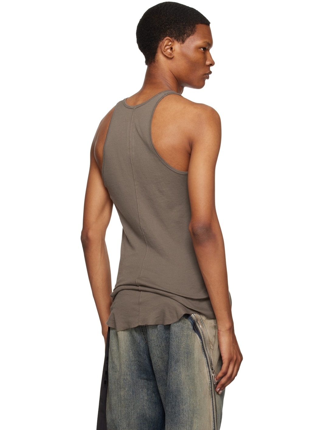 Gray Raw Edge Tank Top - 3