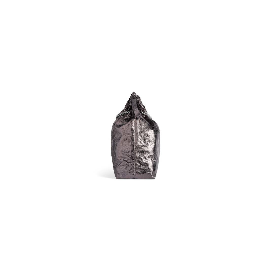 Women's Crush Medium Tote Bag Metallized in Grey - 3