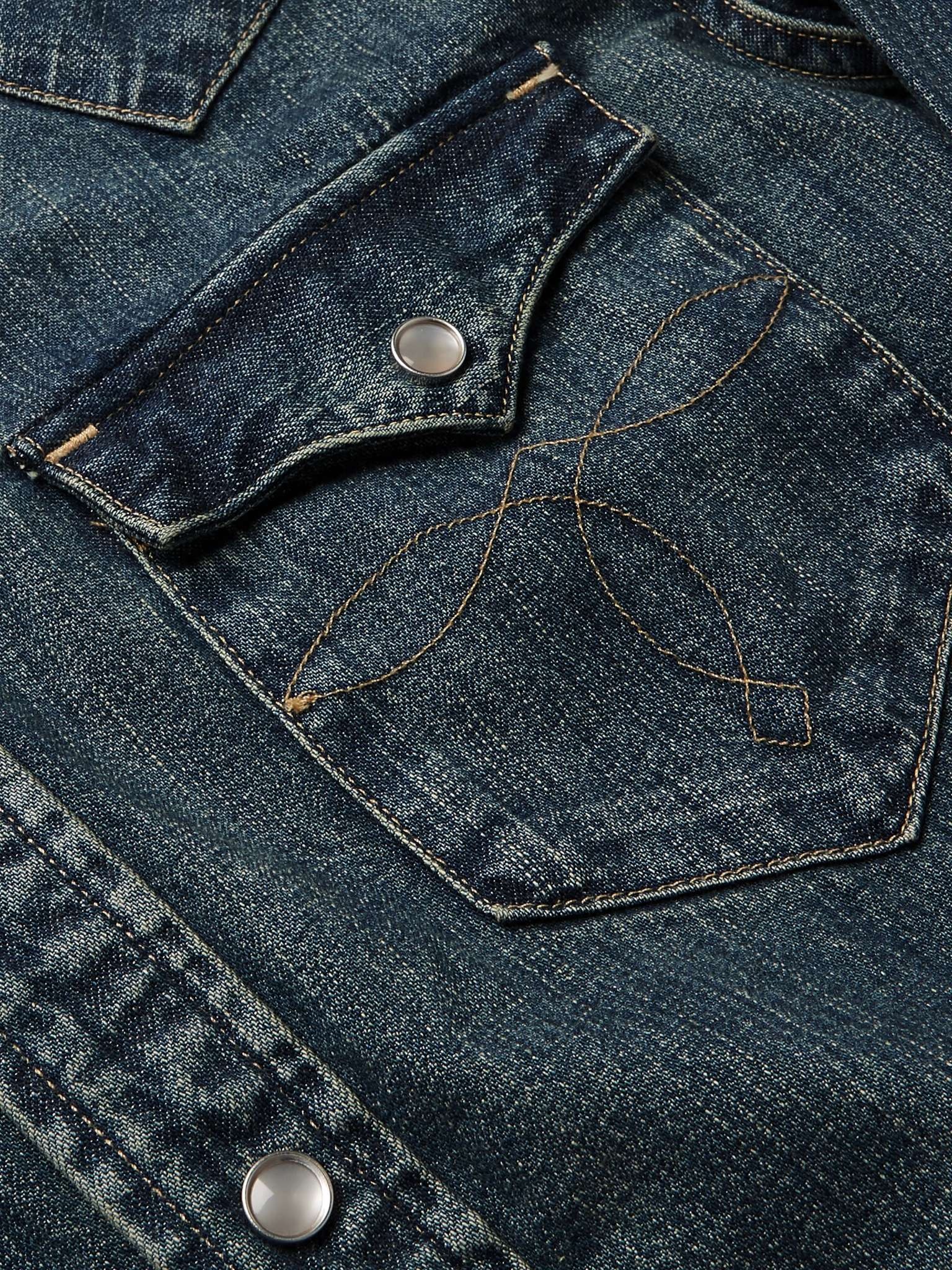 Slim-Fit Denim Western Shirt - 3