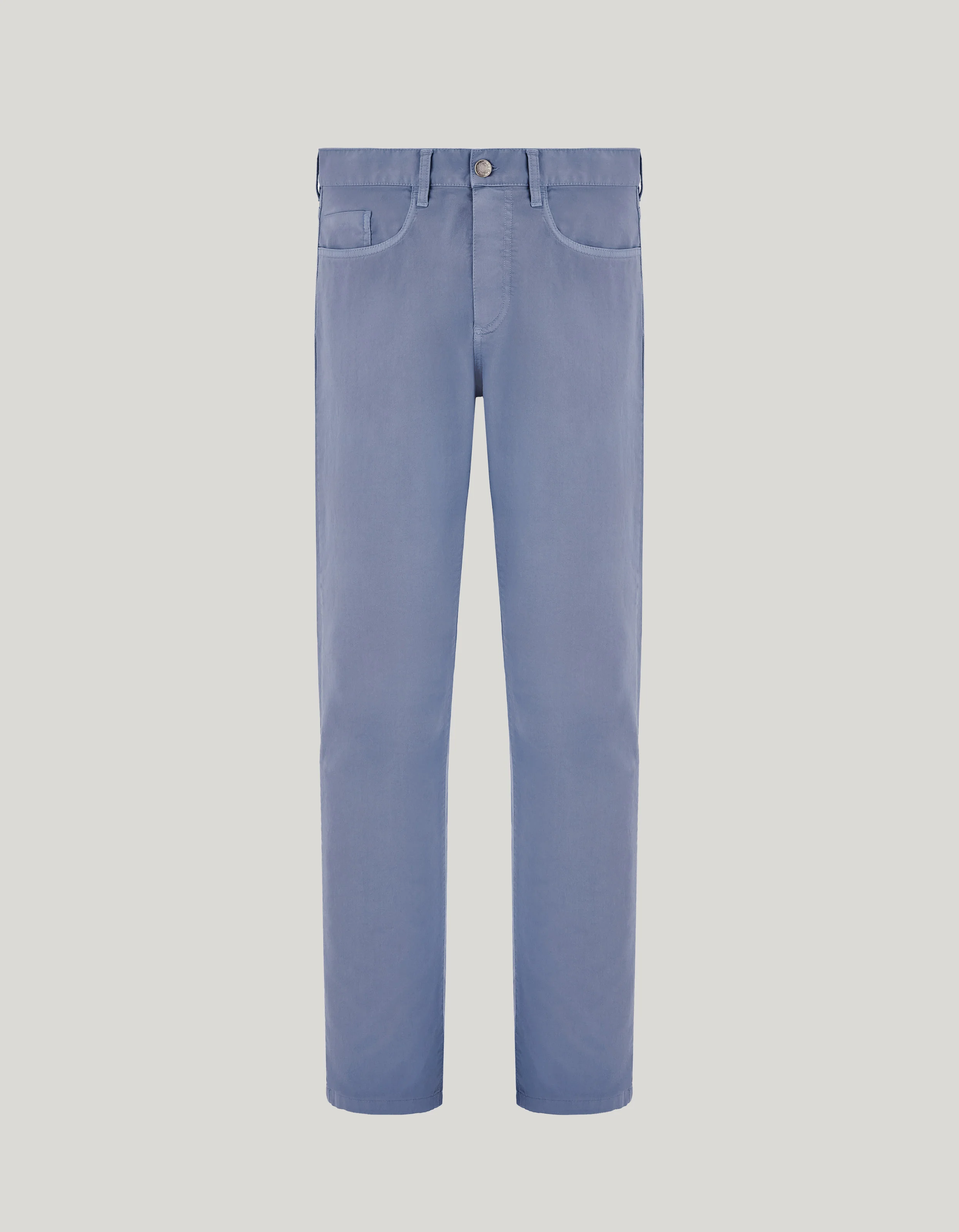 AIR FORCE BLUE FIVE POCKET PANTS WITH A REGULAR FIT, MADE FROM COTTON MICROTWILL - 1