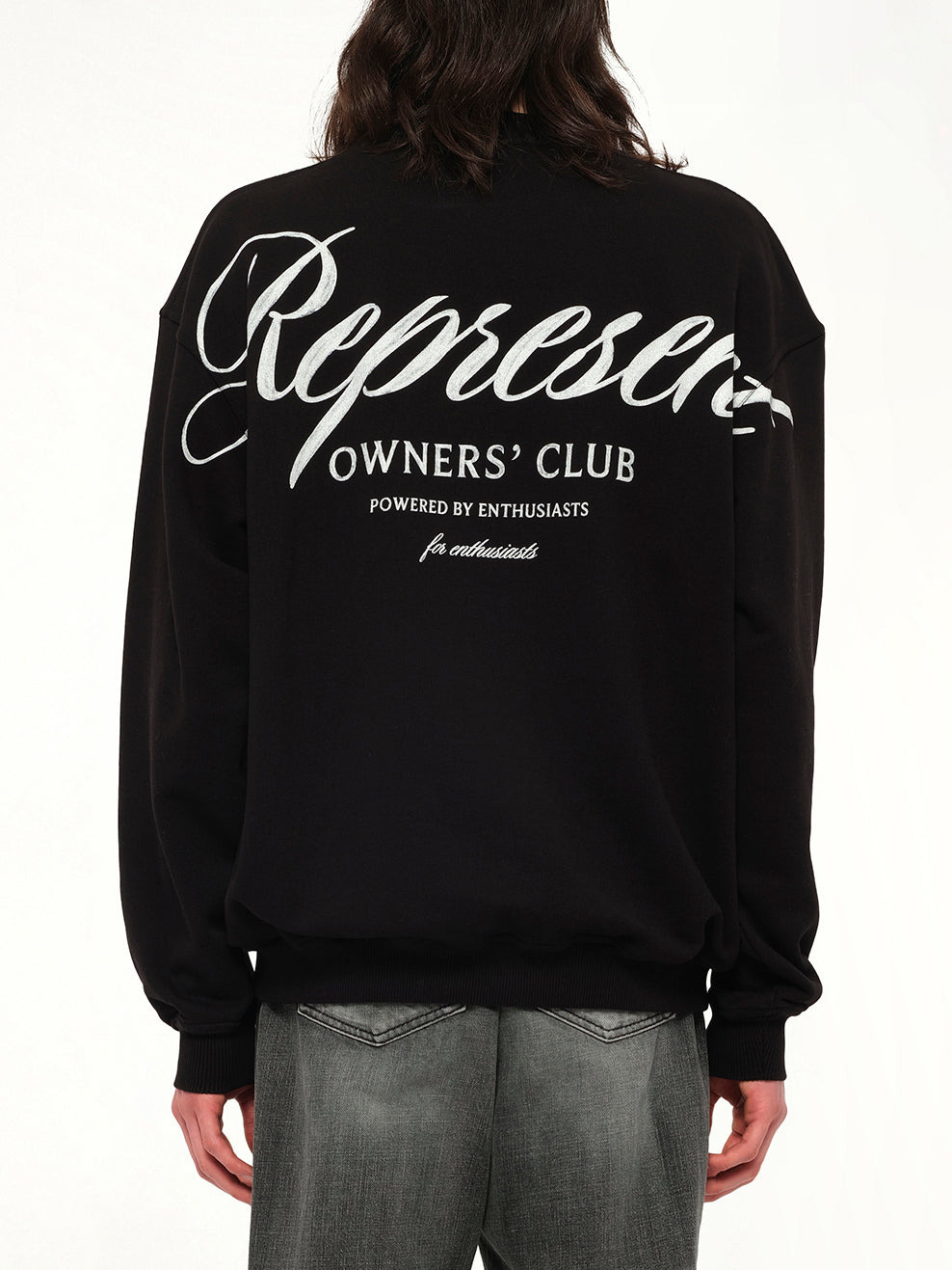 Represent Owners Club Script Sweater in Black - 5