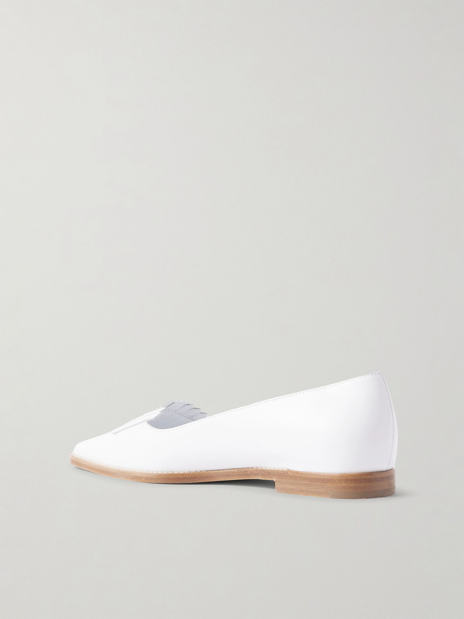 Pausaniasflat fringed leather loafers White - 3