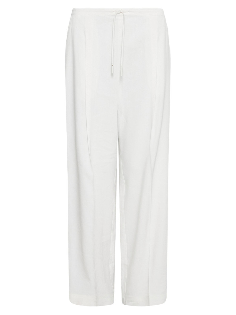 Women's Linen Blend Drawstring Trousers - Wool White 1