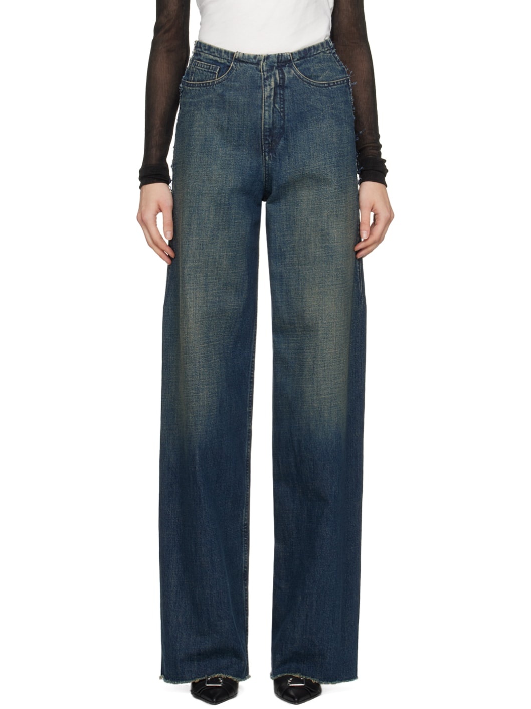 Blue Five-Pocket Jeans - 1