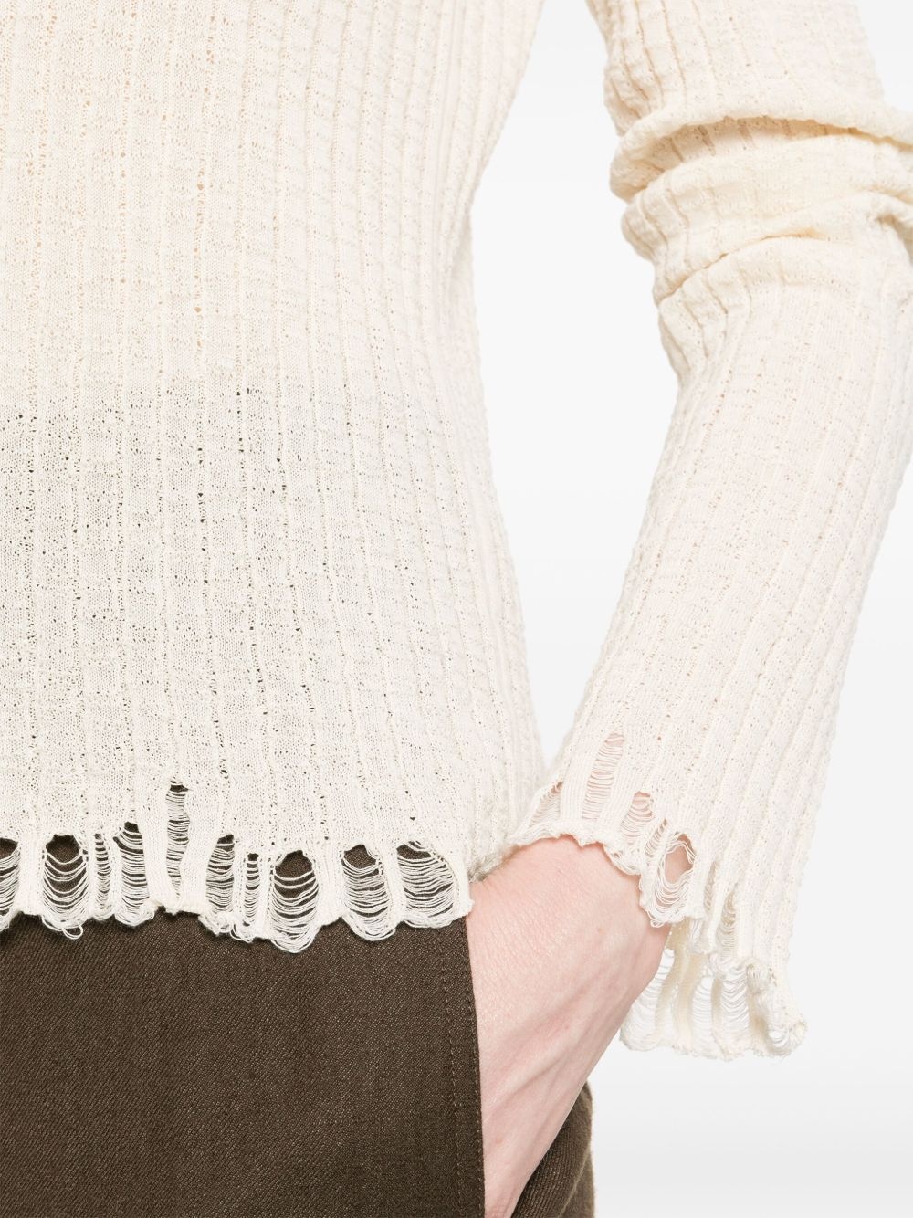 distressed-efffect jumper - 5