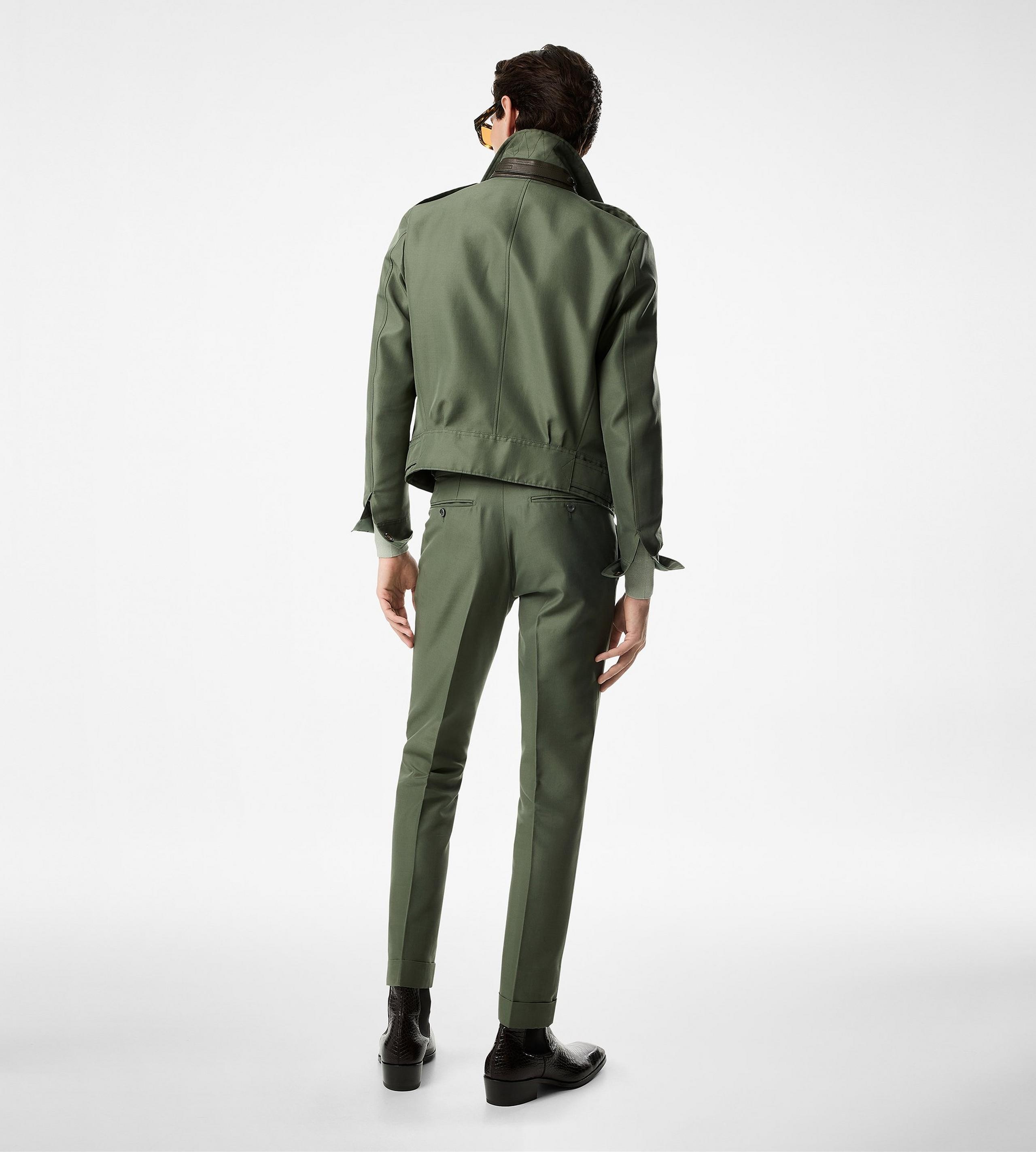 WOOL SILK FAILLE BATTLE JACKET - 4