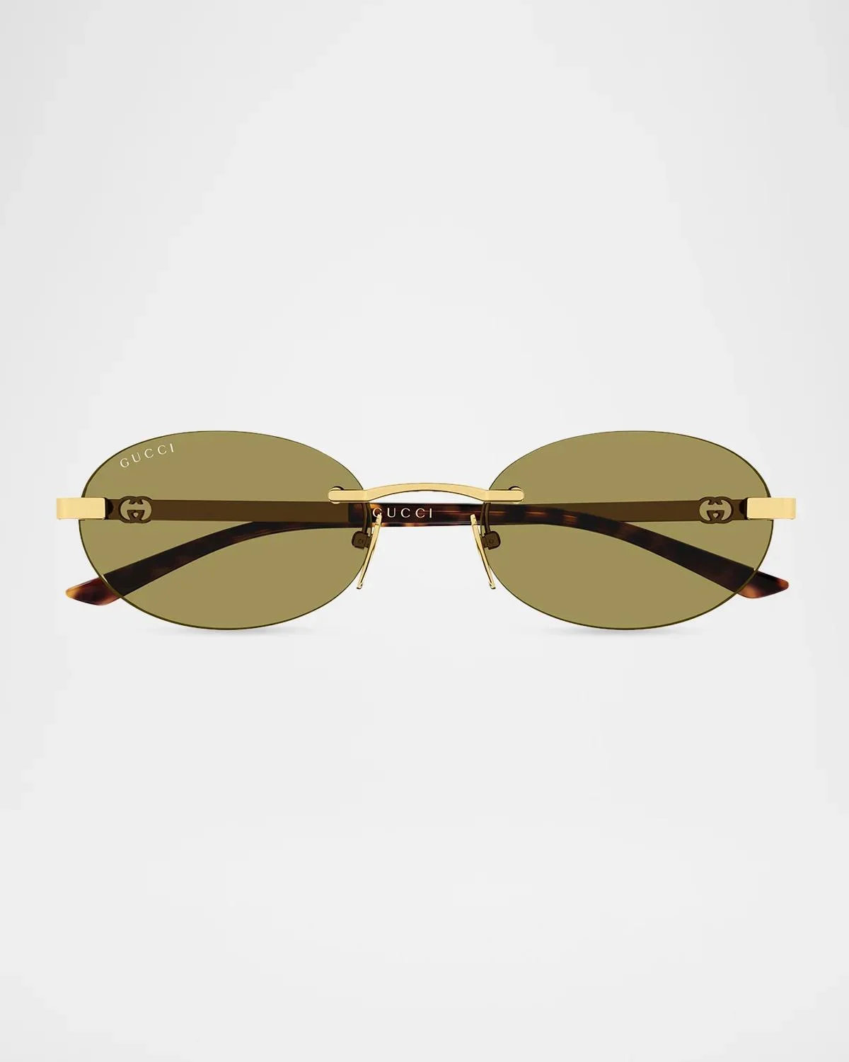Men's GG2214S Bella Rimless Metal Oval Sunglasses - 1