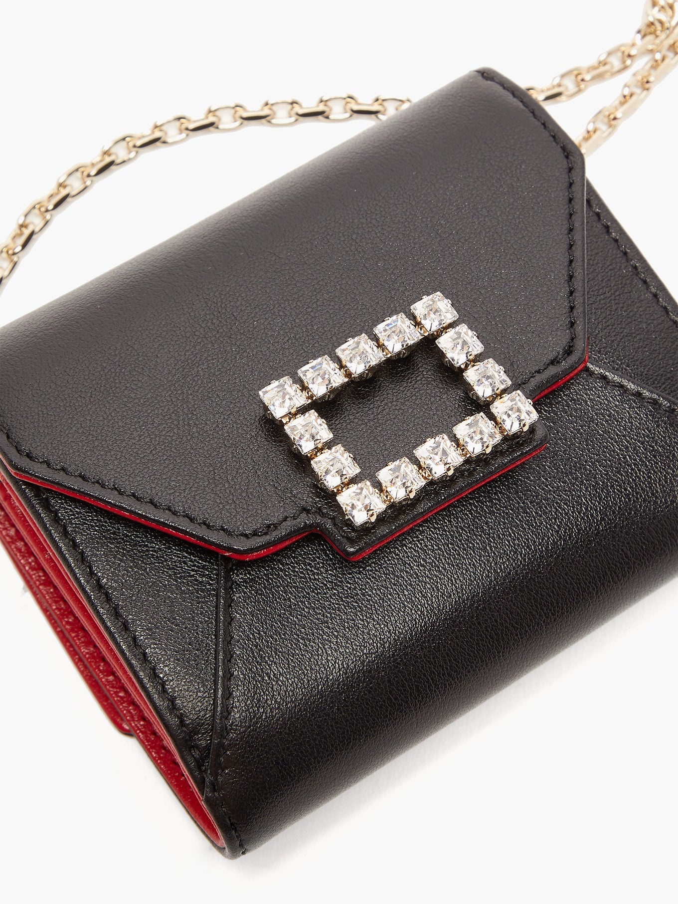 Très Vivier small crystal-embellished leather bag - 6