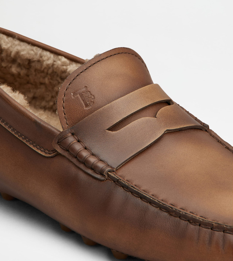 GOMMINO BUBBLE LOAFERS IN LEATHER - BROWN 7