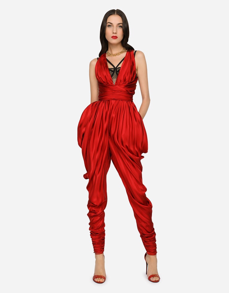 Envers satin jumpsuit with draping - 4