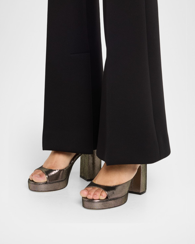 Stuart Weitzman Dayna II Leather Noir Ankle-Strap Platform Sandals outlook
