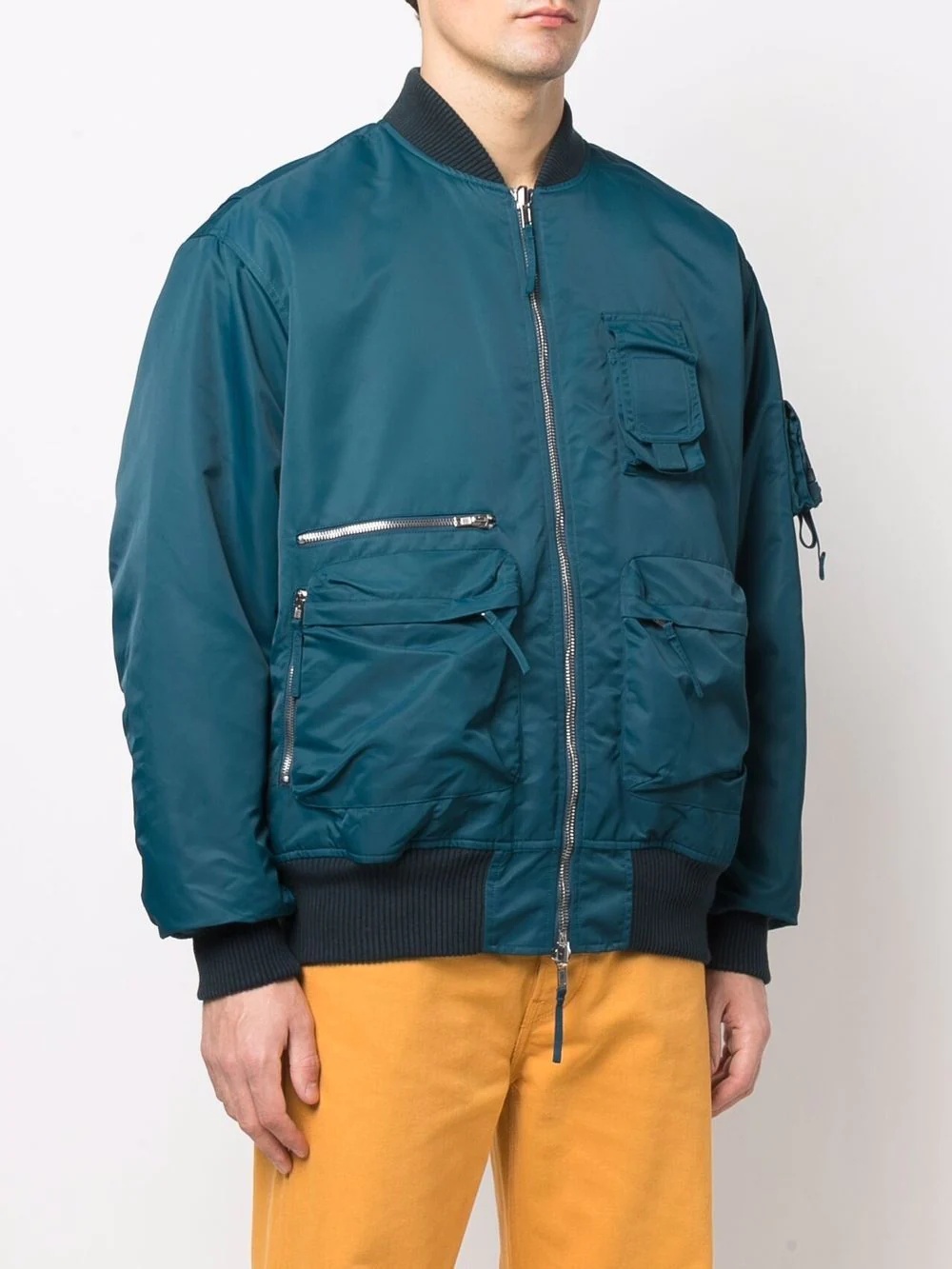 reversible multi-pocket bomber jacket - 3