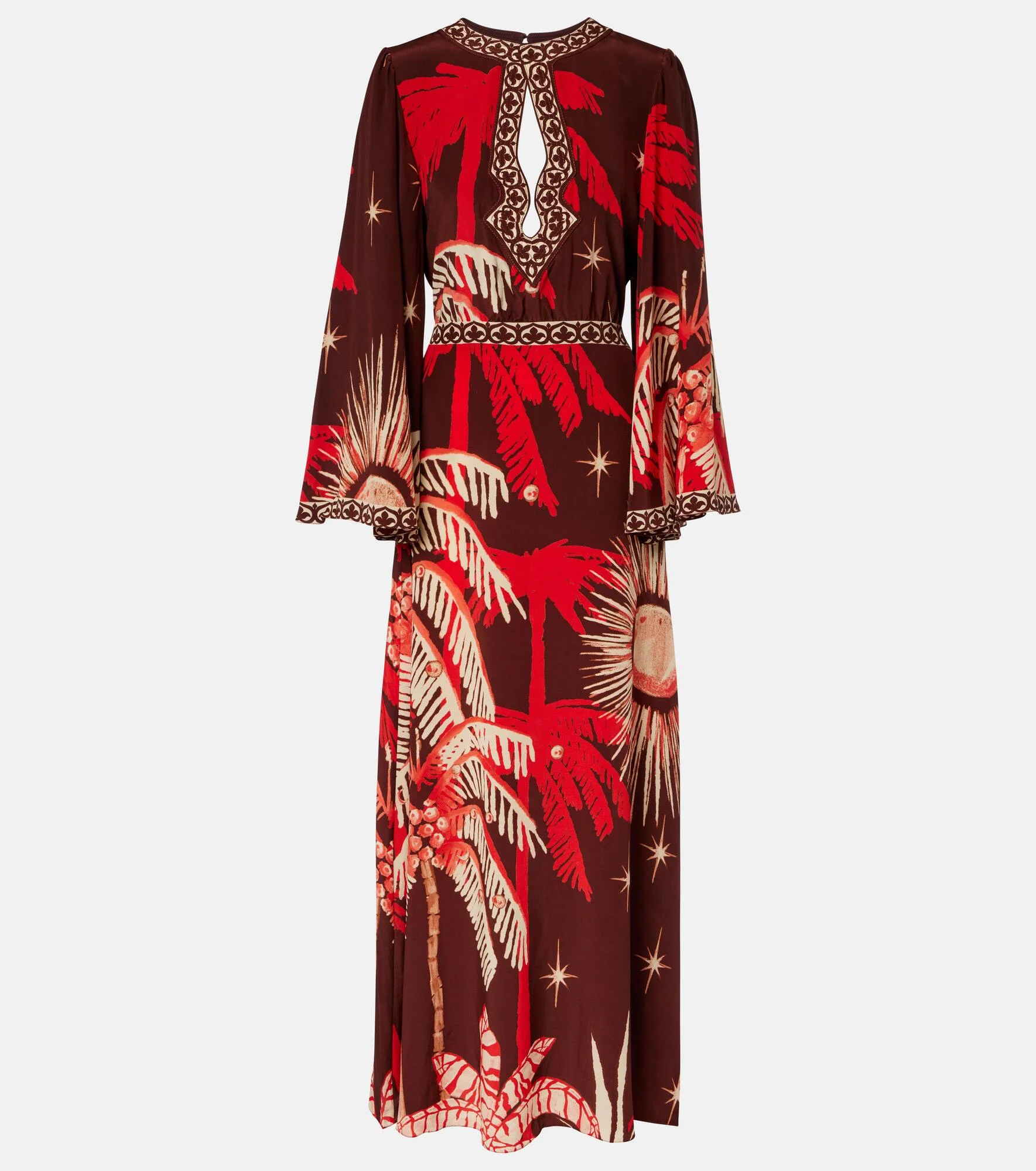 Printed silk maxi dress - 1