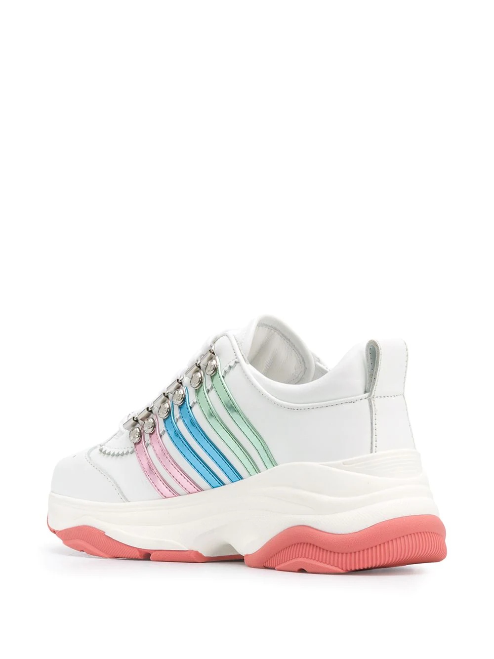 multi-striped low-top chunky trainers - 3