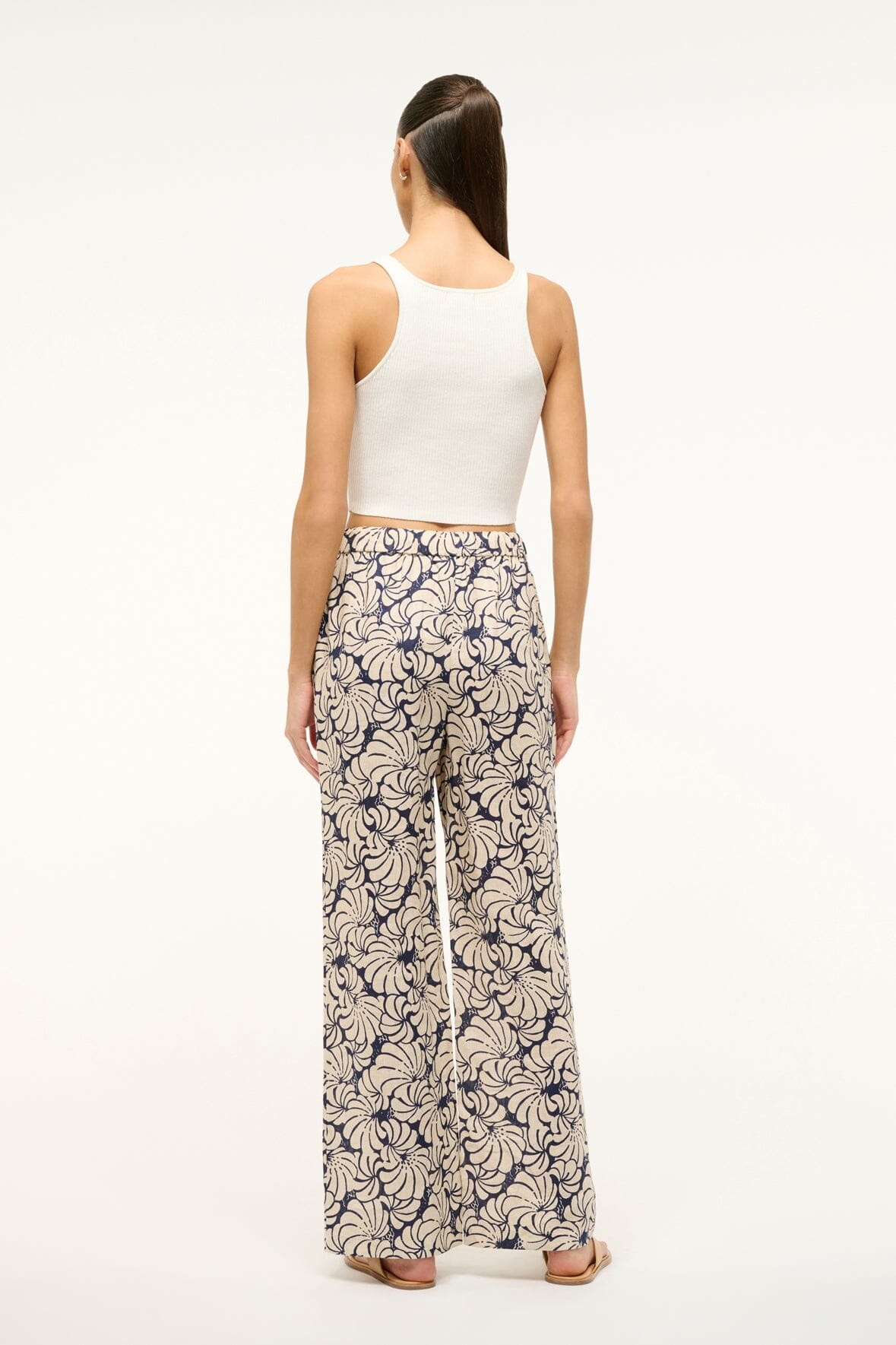 STAUD ALIZE PANT NAVY SCALLOP BLOCK PRINT - 3