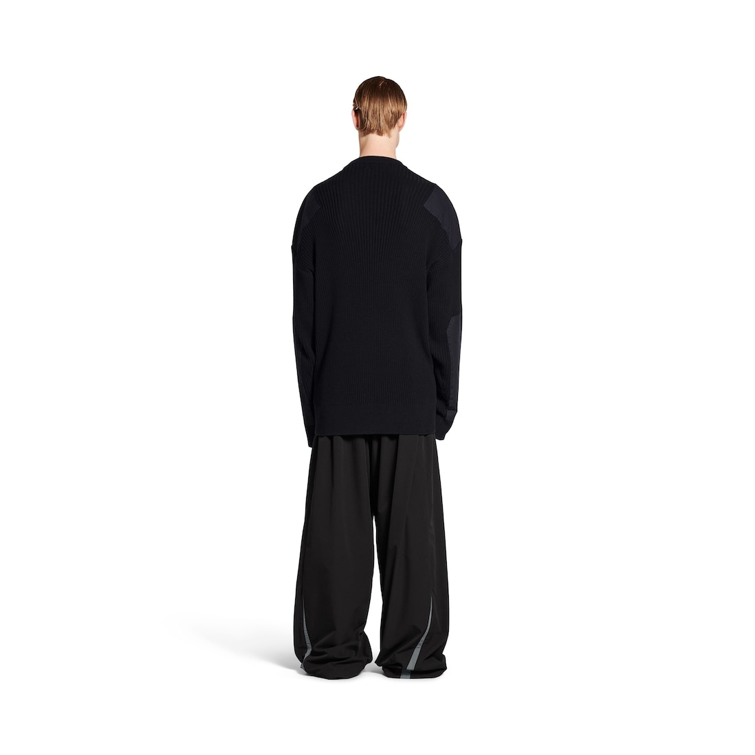 Men's Military Sweater in Black - 4
