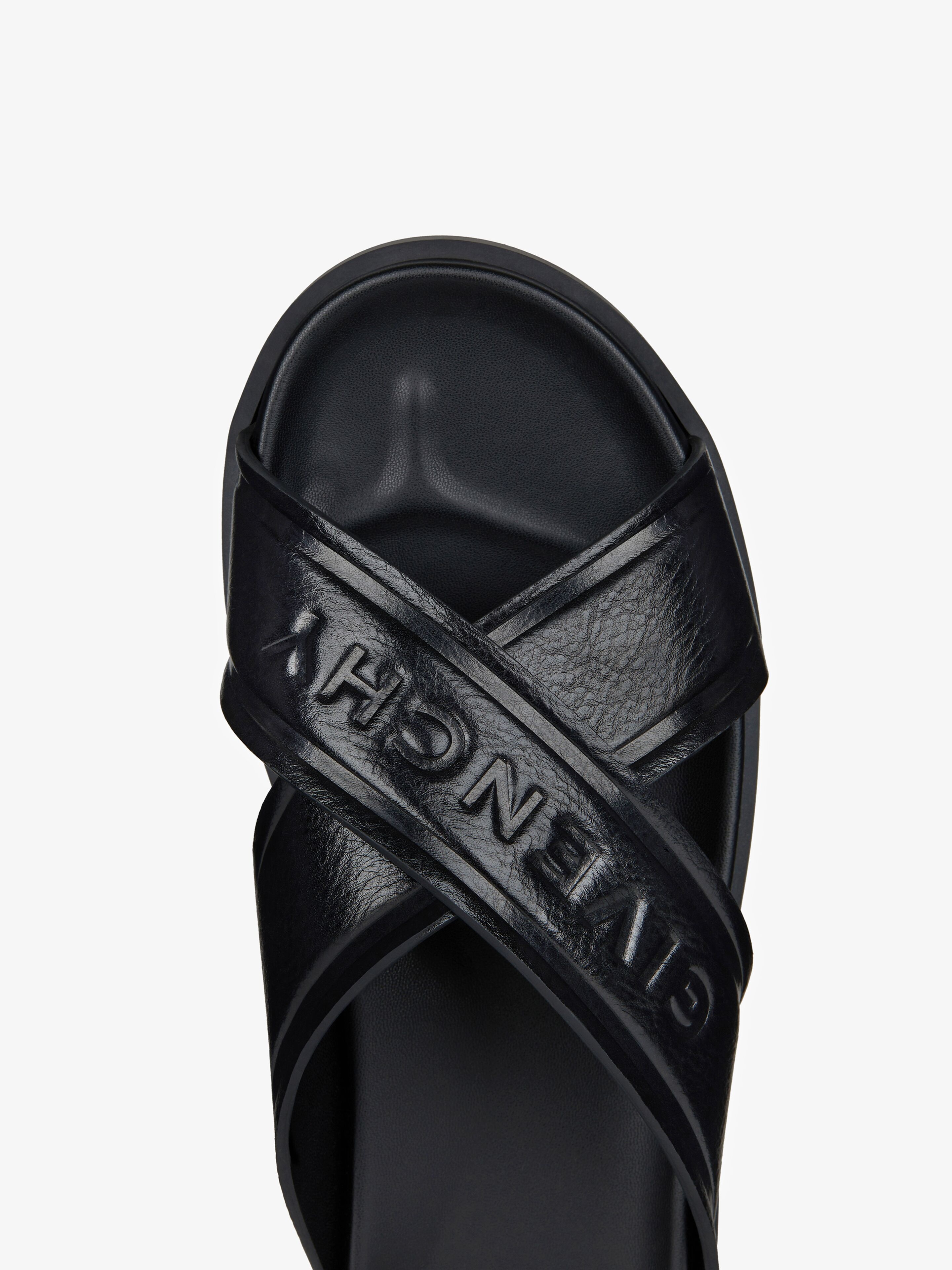 G PLAGE FLAT SANDALS WITH CROSSED STRAPS IN LEATHER - 5