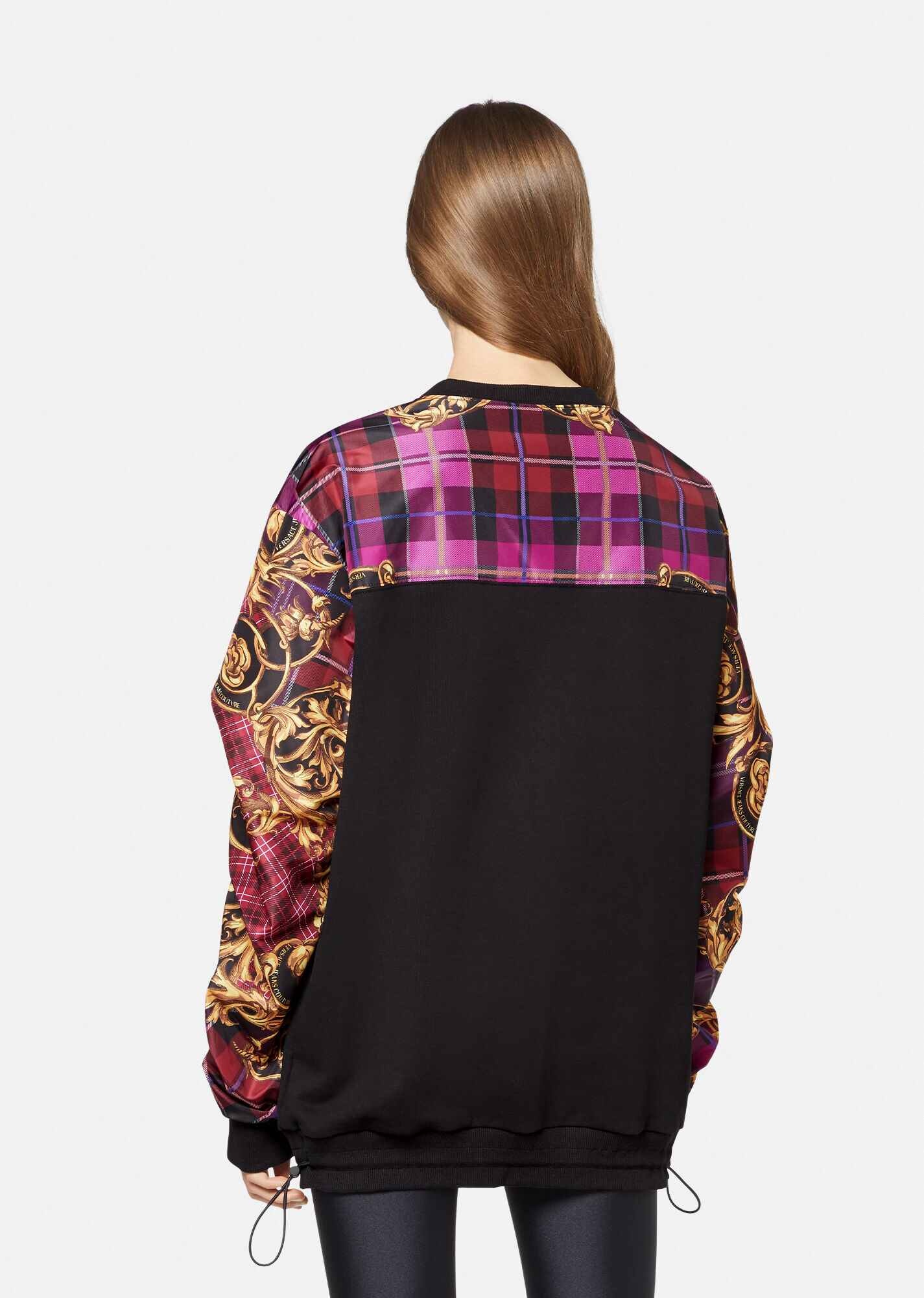 Tartan Baroque Print Insert Sweatshirt - 3