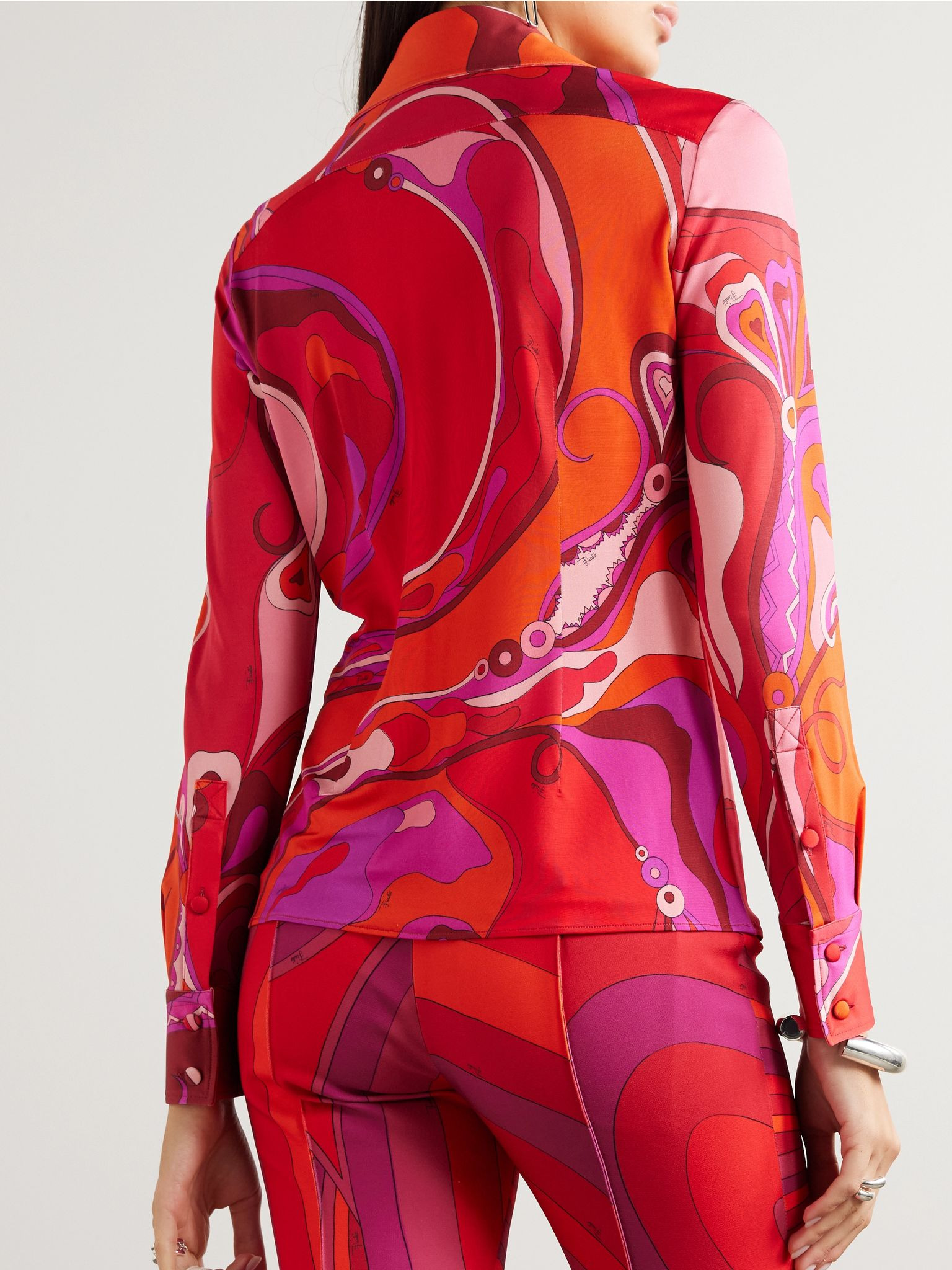 Printed satin-jersey shirt Pink - 3