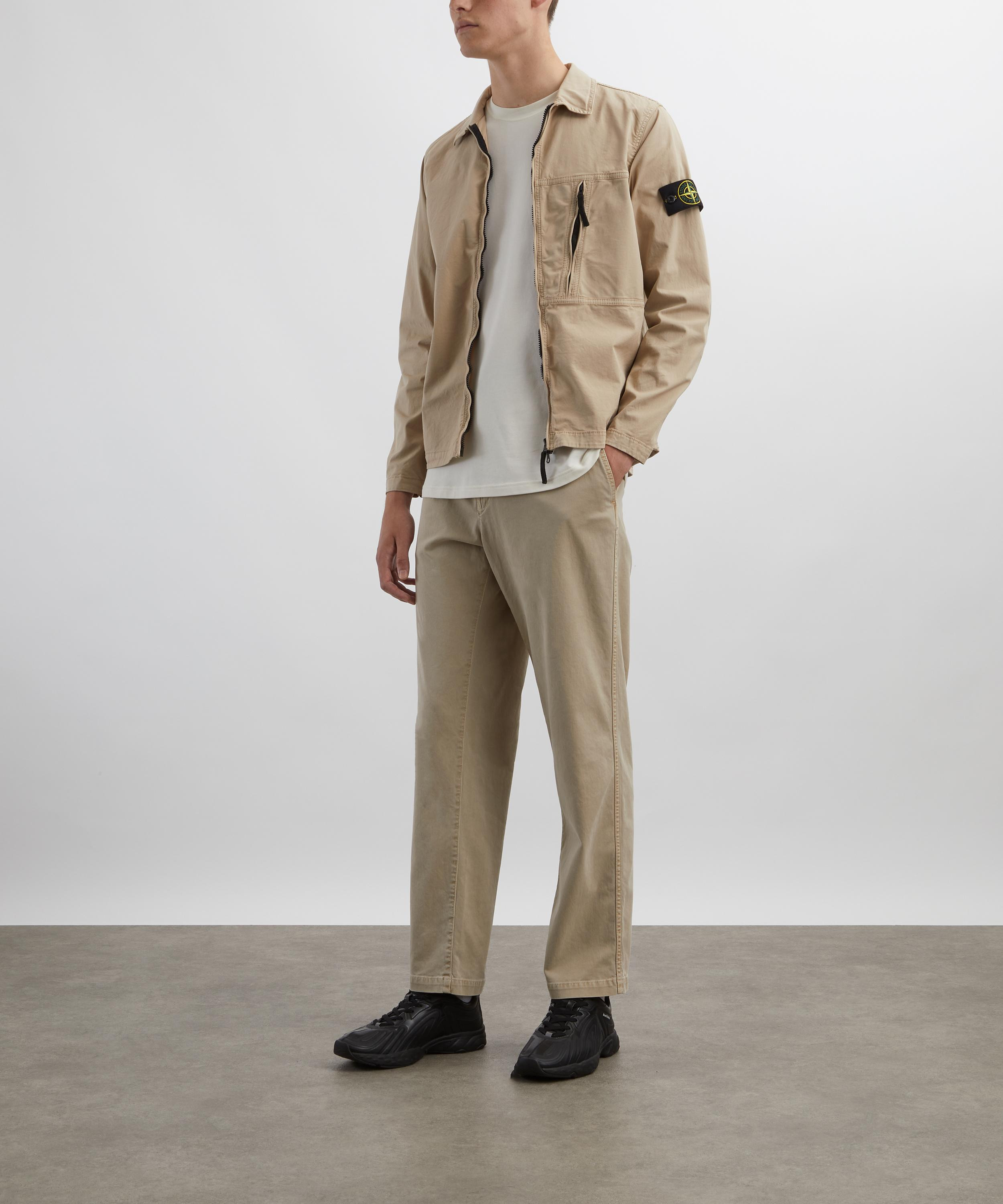 Stretch Broken Twill Cotton Old Effect Chino Trousers - 2