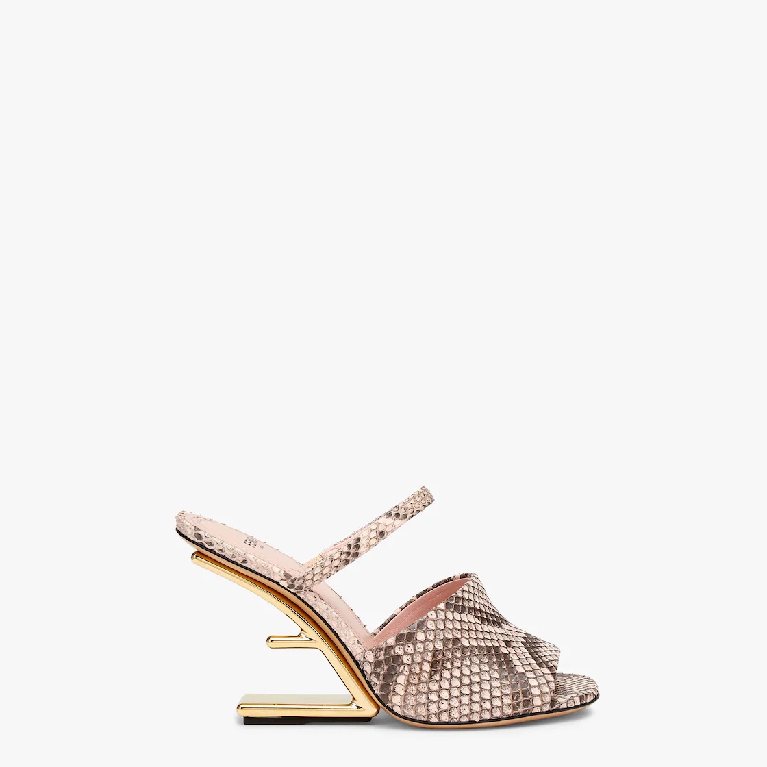 Pink python high-heeled sandals - 1