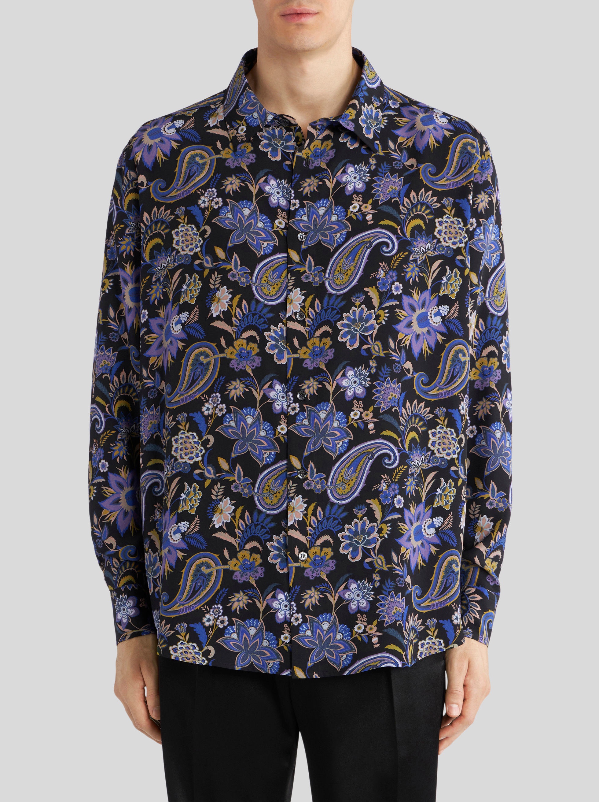 FLORAL PAISLEY SILK SHIRT - 2