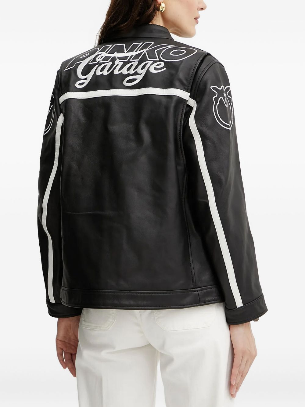 leather racer jacket - 3