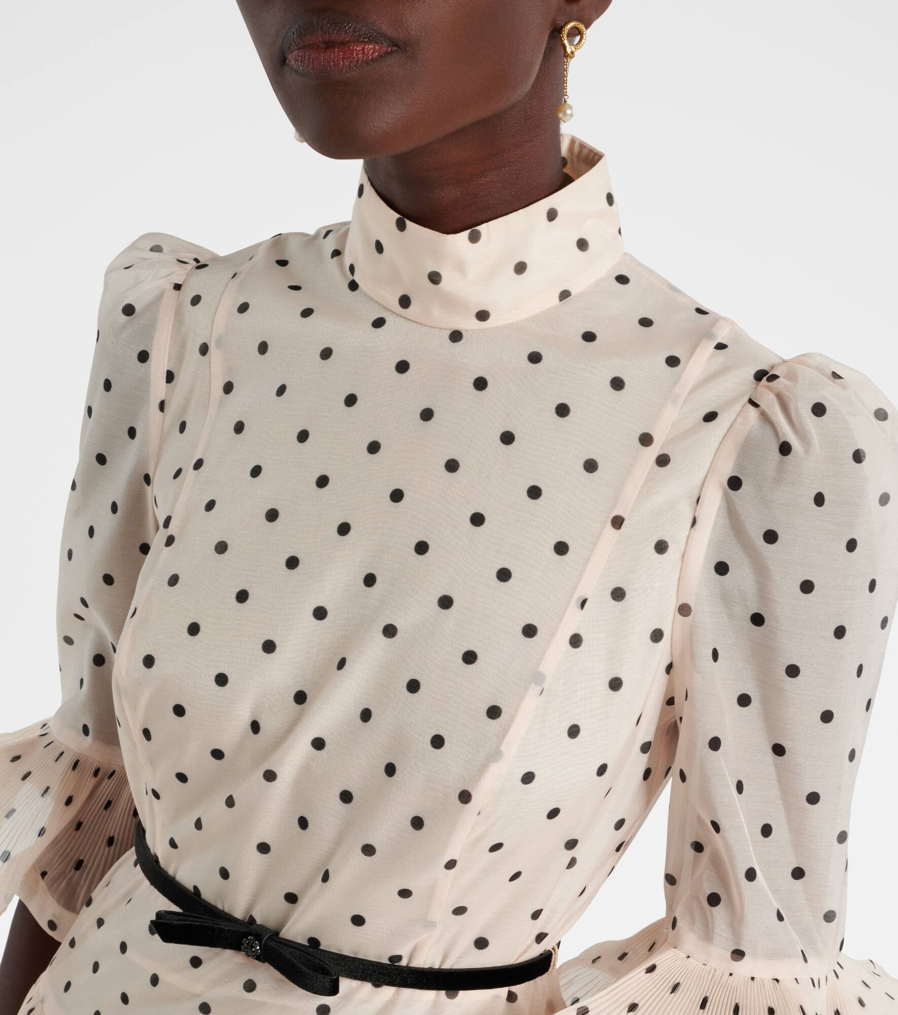 Polka-dot ruffled minidress - 4