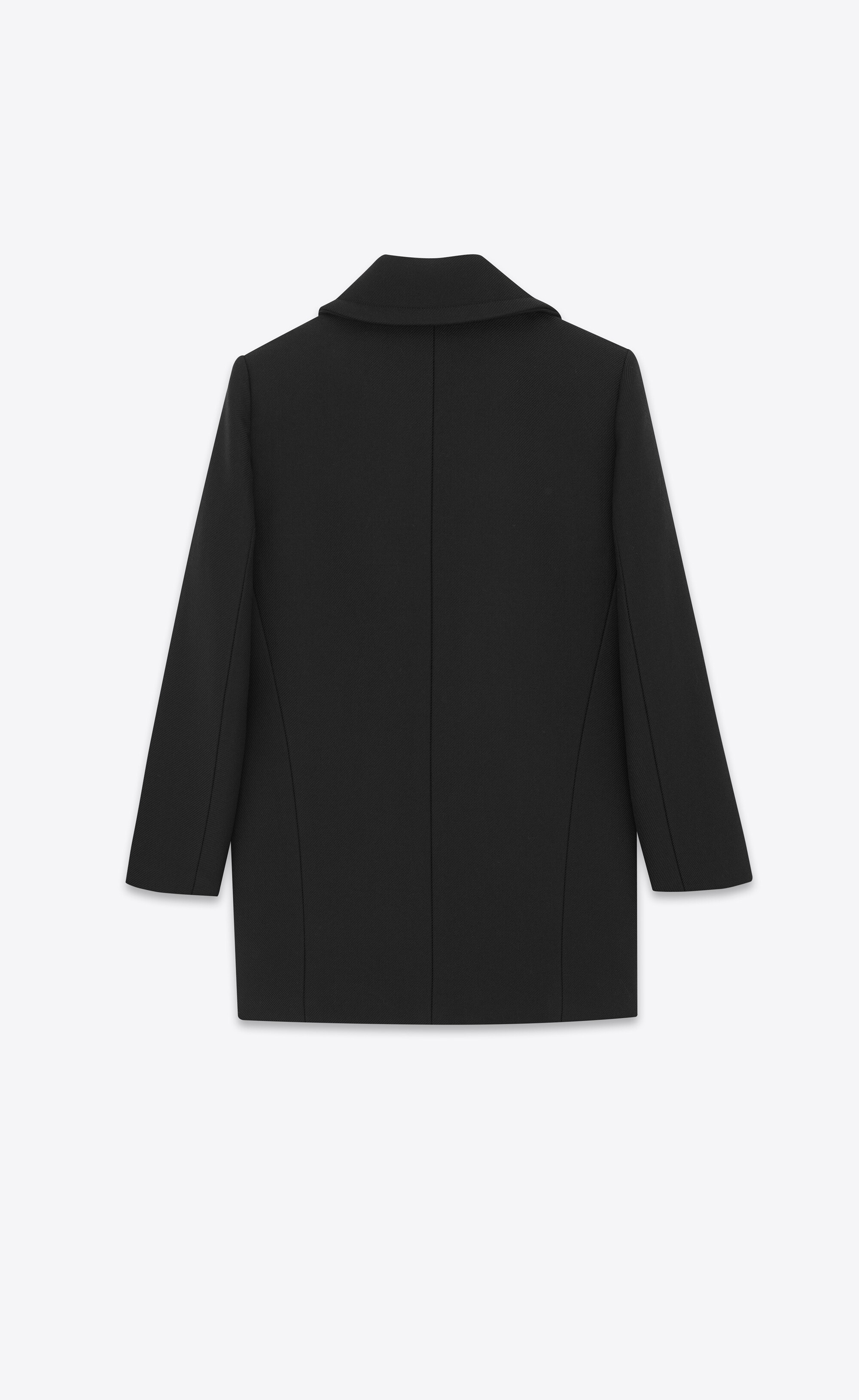 double-breasted peacoat in wool - 4