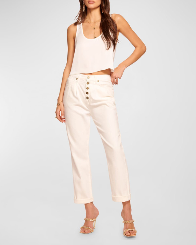 RAMY BROOK Pearle High-Rise Cuffed Straight-Leg Jeans outlook