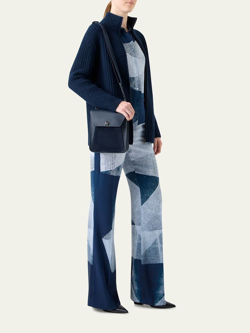 AKRIS Anouk Small Leather Messenger Crossbody Bag outlook