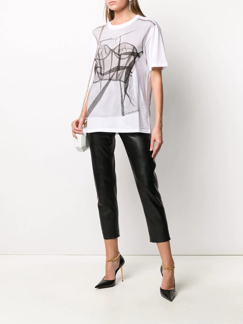 tulle bodice-print T-shirt - 2