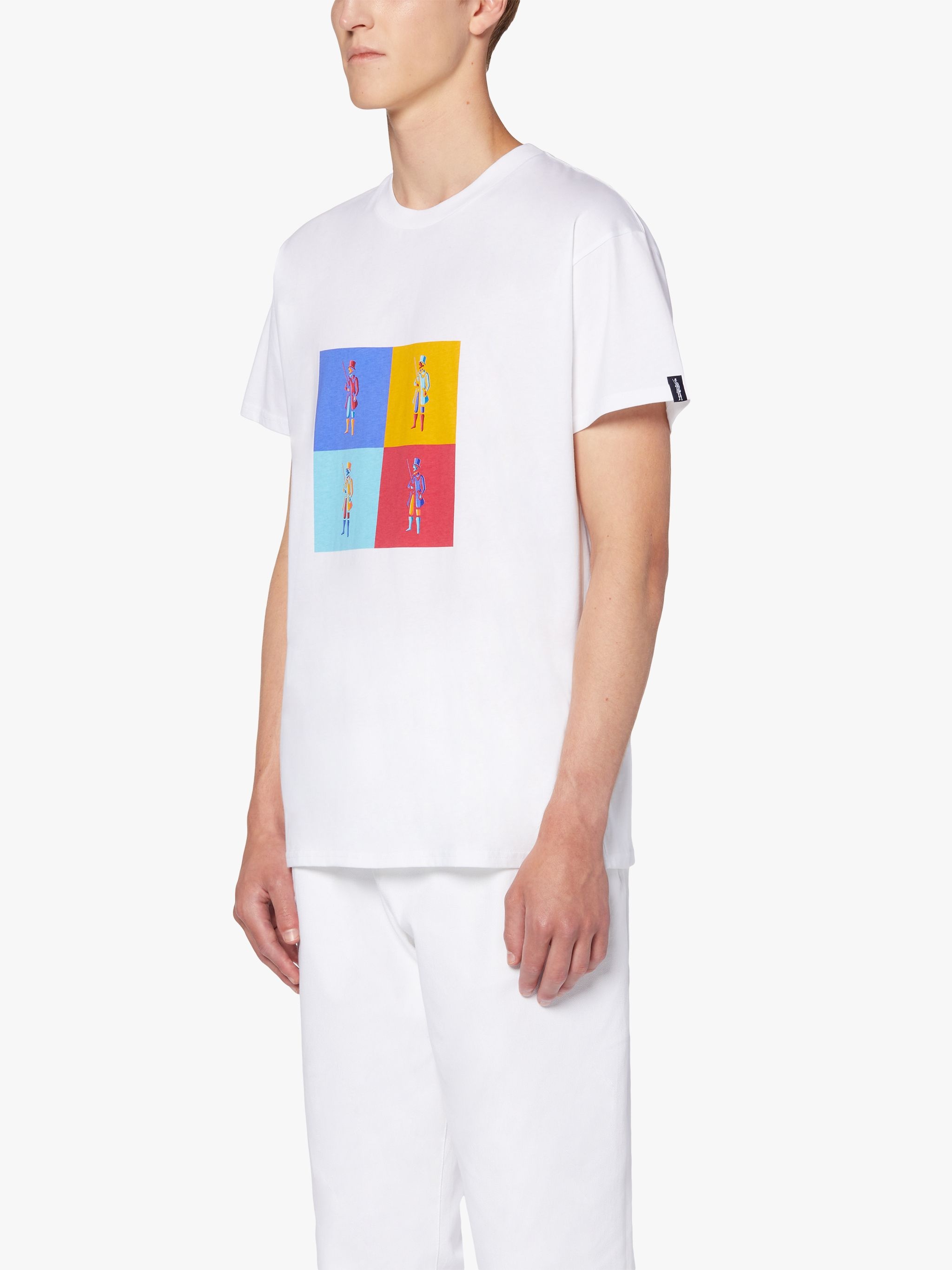 WHITE COTTON MONOGRAM DANDY T-SHIRT | GJM-221 - 3