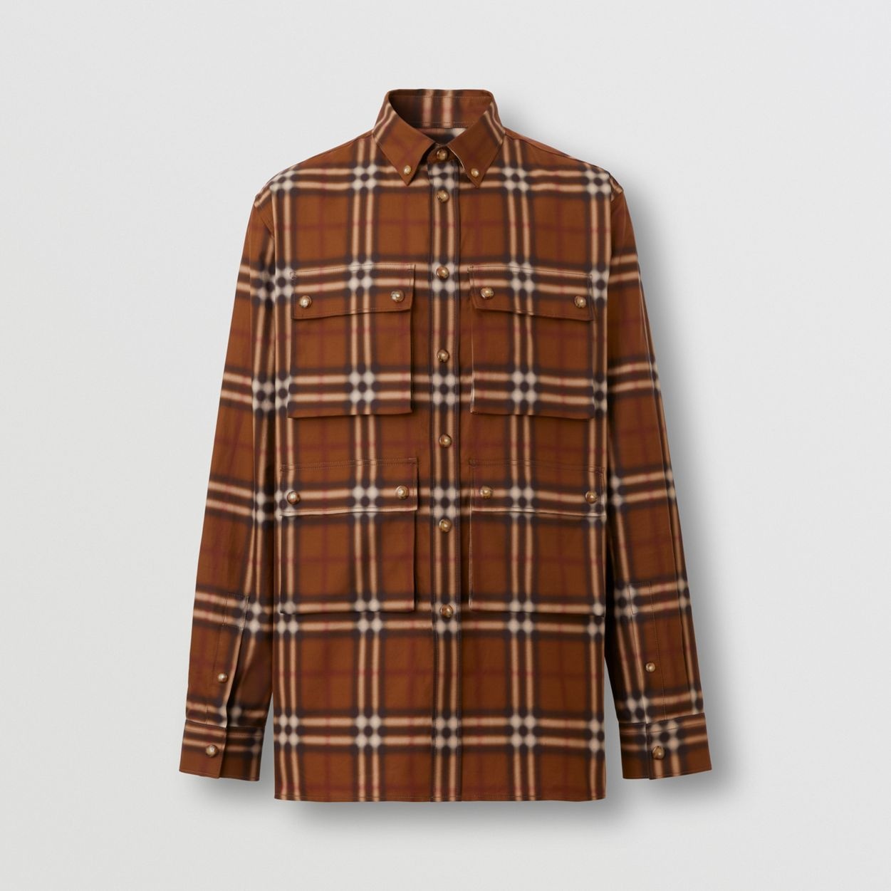 Blurred Check Cotton Shirt - 1